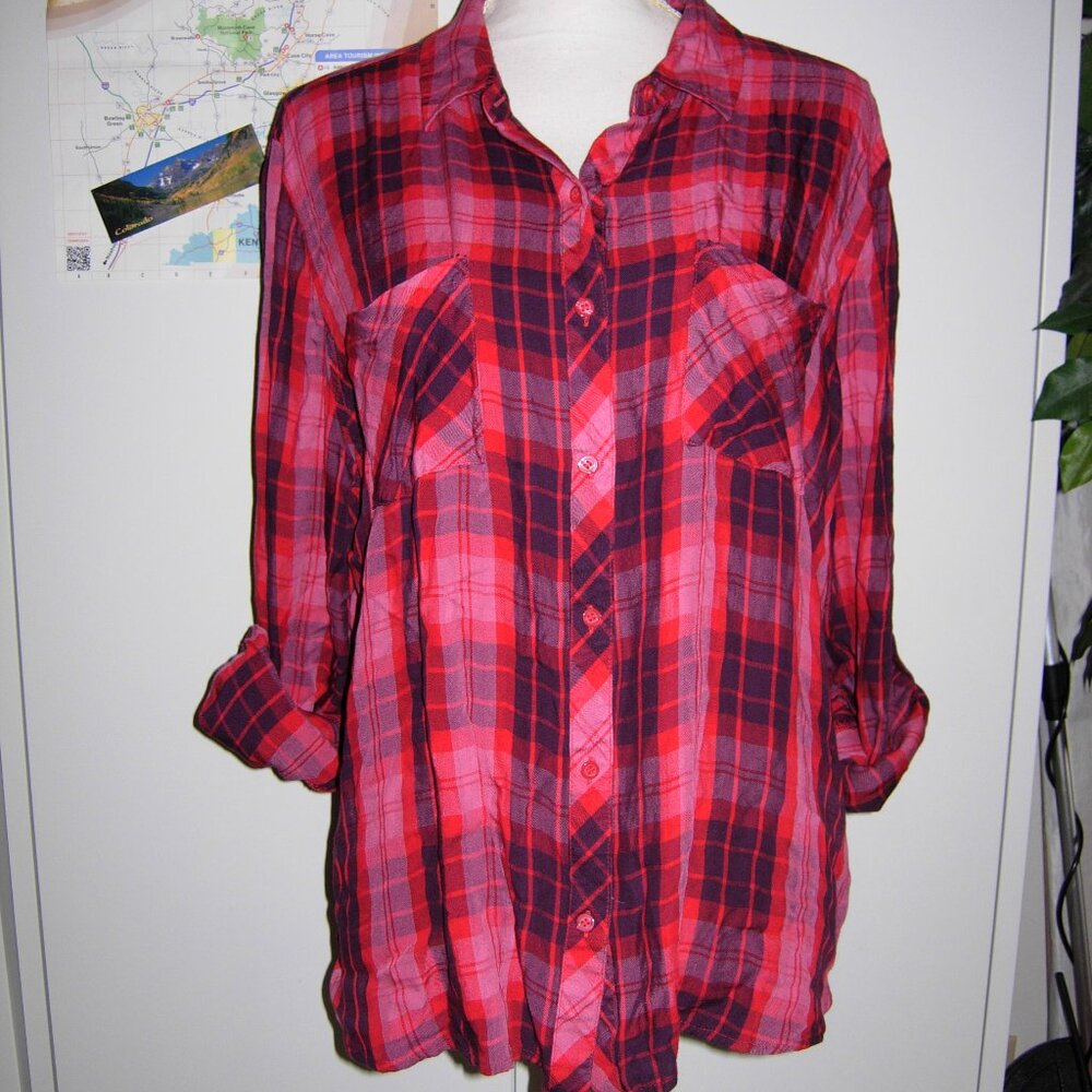 A.N.A  Plaid Top XXL